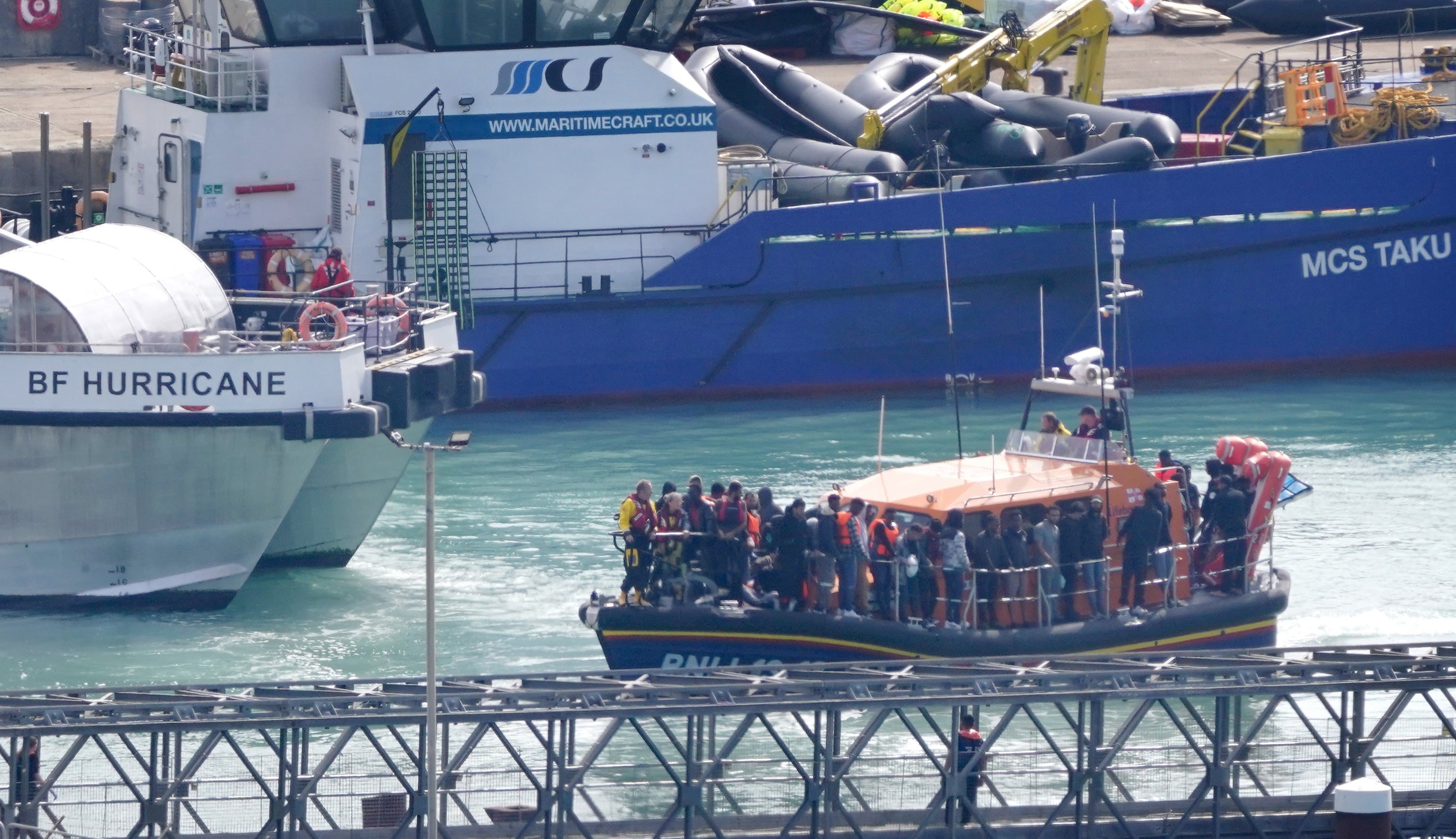 A group of people were brought in to Dover on Tuesday after a number of incidents in the Channel