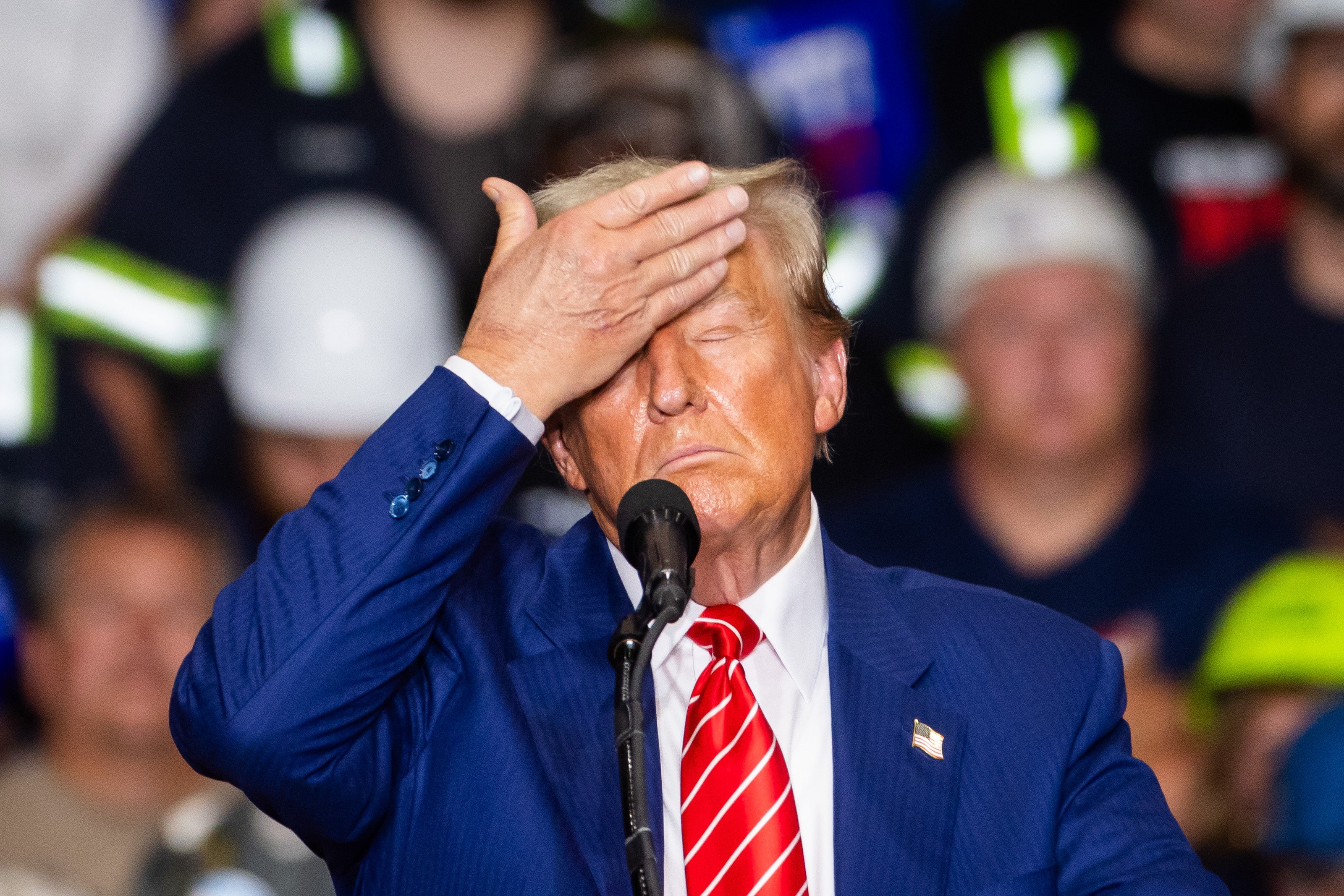 Former US President and current Republican presidential nominee Donald Trump speaks at a campaign rally in Johnstown, Pennsylvania. An expert claims the former president is sowing the seeds for “chaos” if he loses in November.