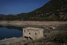 Village that disappeared underwater emerges as another lake dries up