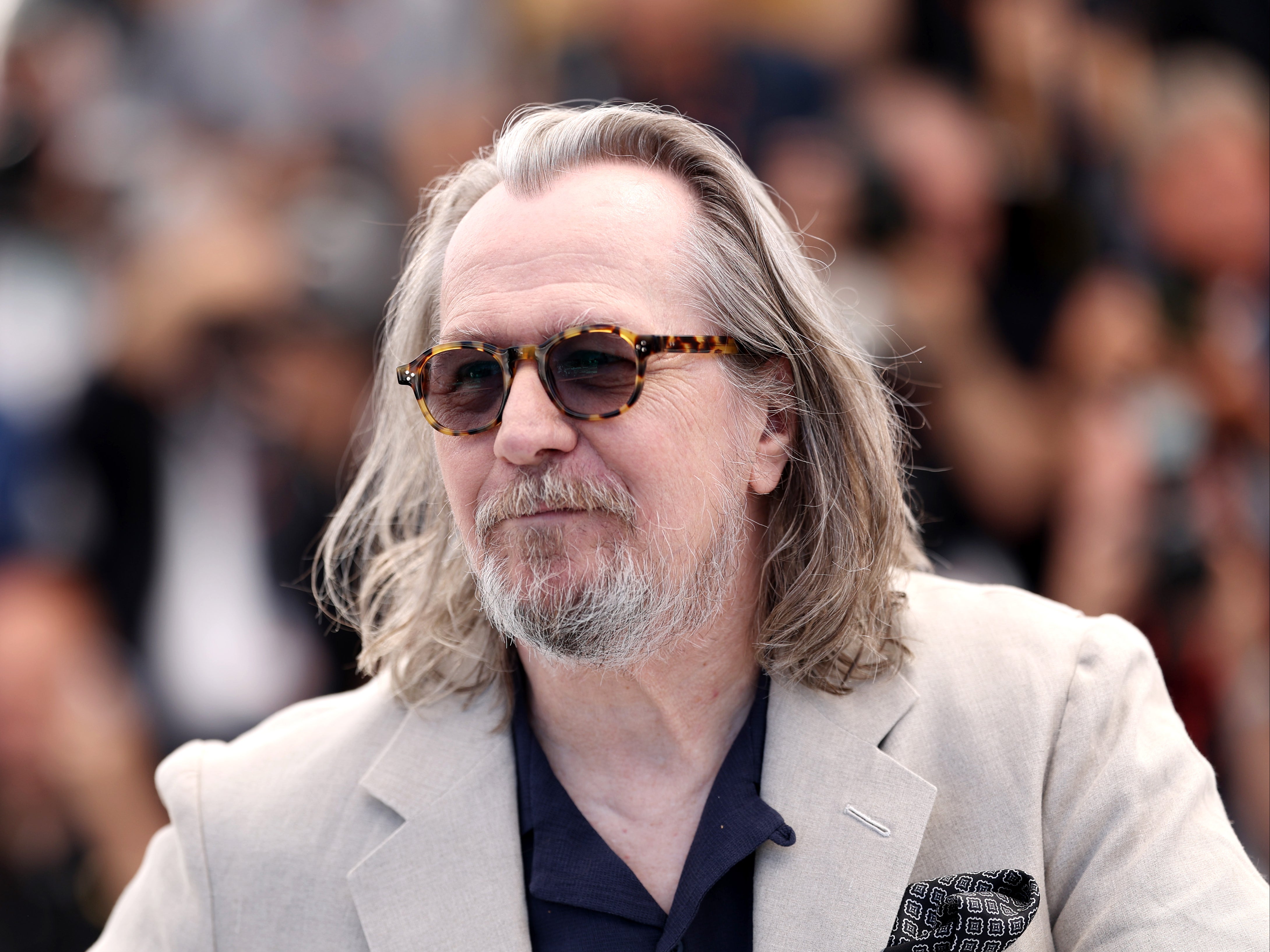 Gary Oldman attends the ‘Parthenope’ Photocall at the 77th annual Cannes Film Festival