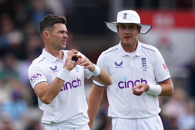 <p>Broad is not happy with Lancashire’s treatment of Anderson (left) (Martin Rickett/PA)</p>