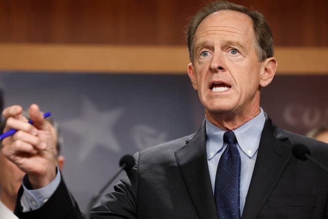 <p>Former senator Pat Toomey, who represented the key swing state of Pennsylvania, will not vote for either Kamala Harris or Donald Trump in the presidential election, he said </p>