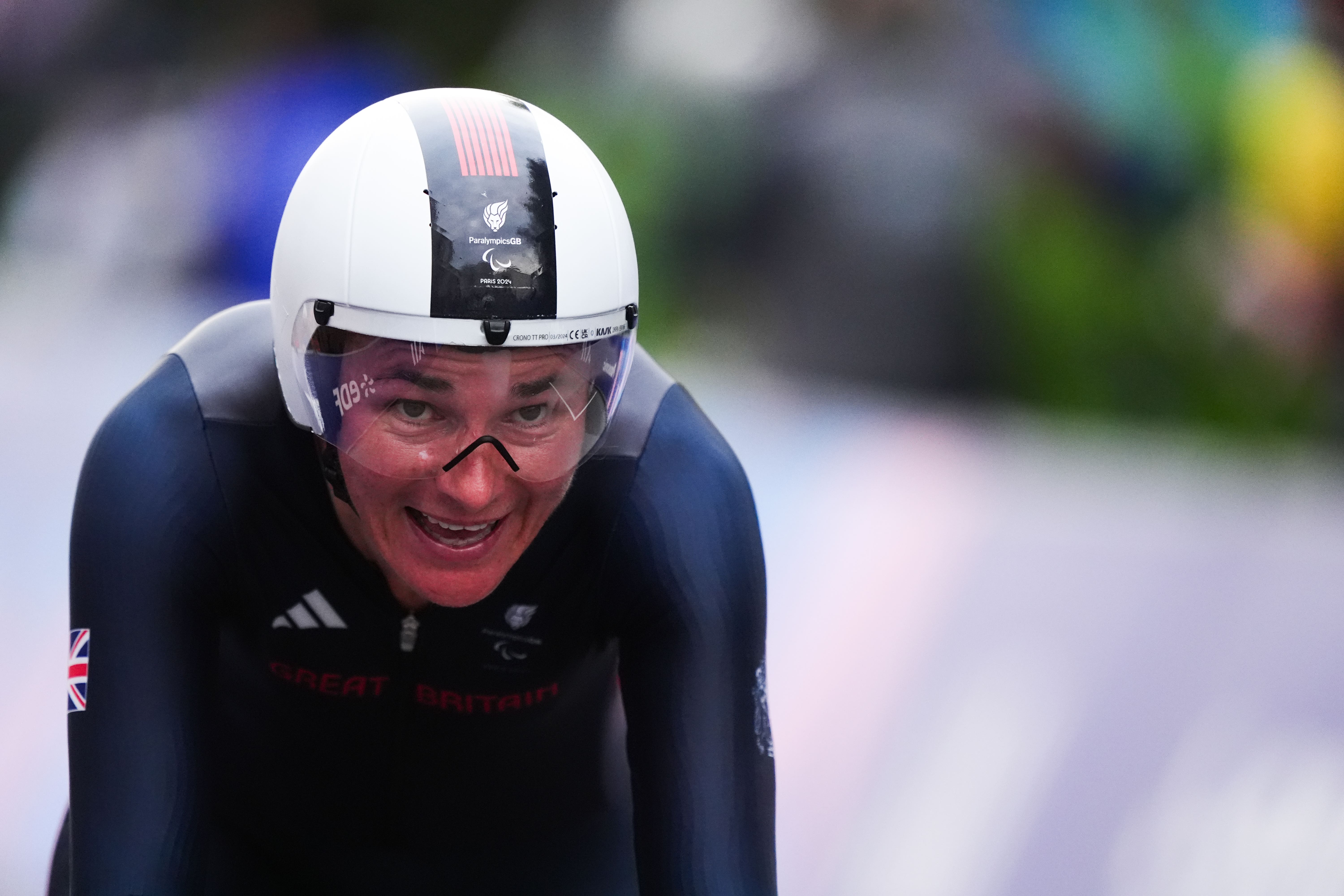 Dame Sarah Storey took gold in the women’s C5 individual time trial (Zac Goodwin/PA)