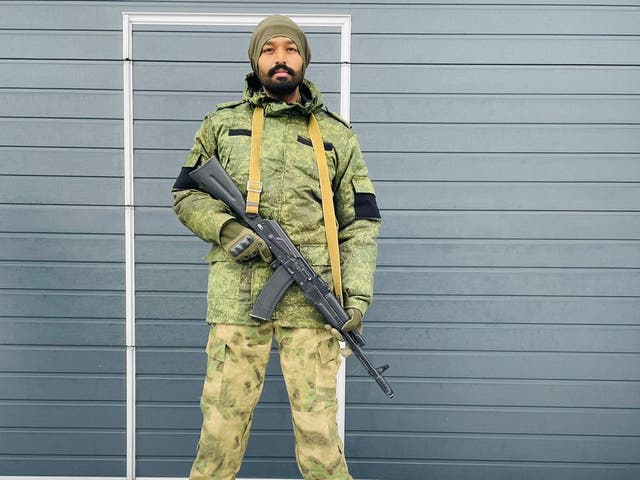 <p>Eight Indian men, including Tejpal Singh pictured here, have died fighting in Ukraine for the Russian army, while dozens are seeking an early discharge after being trapped in the war  </p>