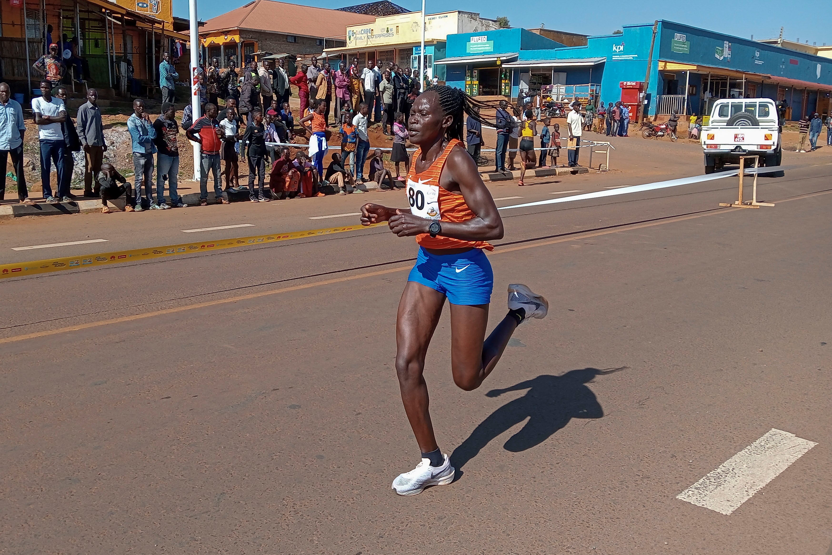 Rebecca Cheptegei competing in a 10km (six miles) road race in Kapchorwa, Uganda, last year