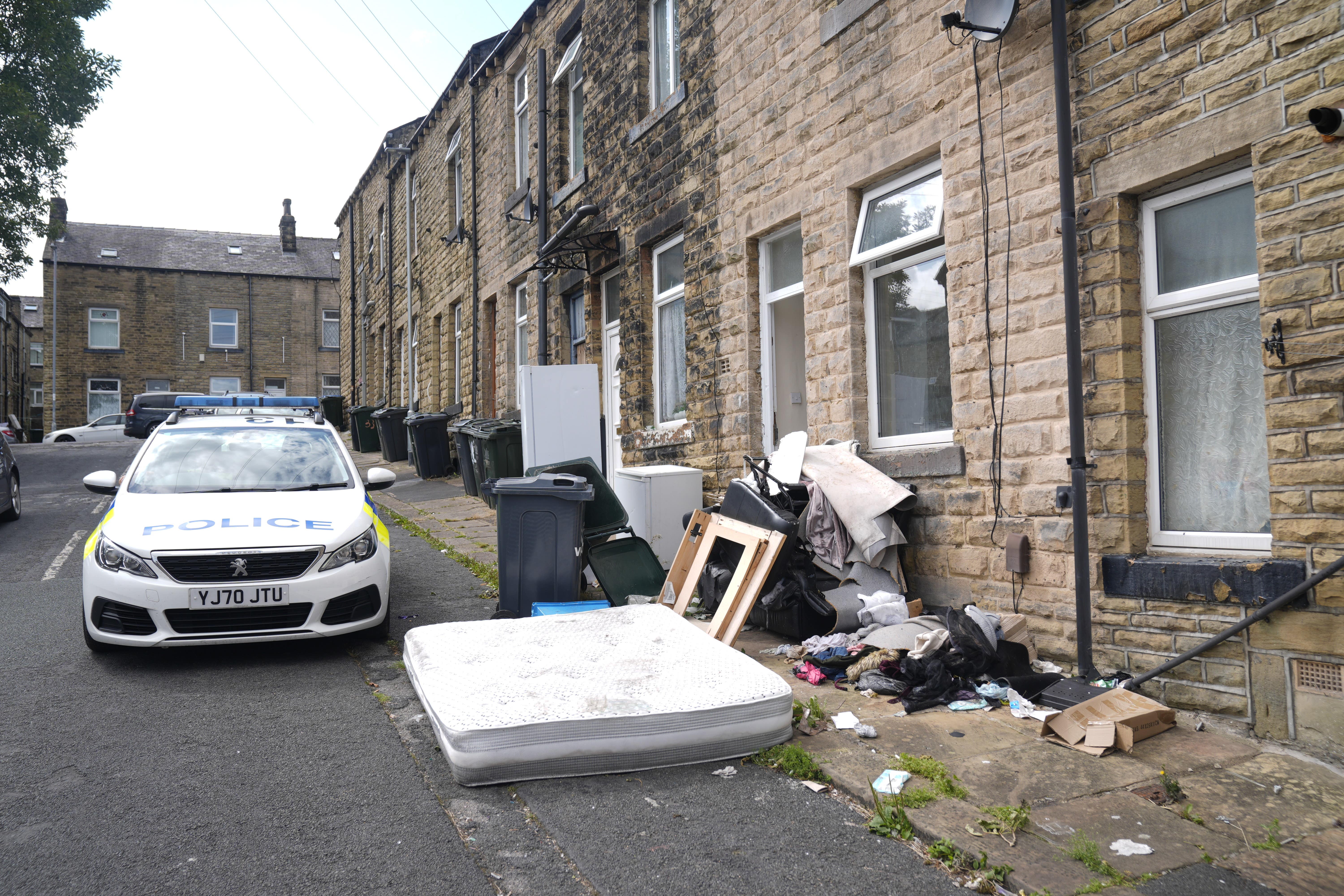 The scene outside the fatal house fire