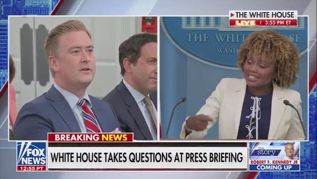 <p>White House press secretary shuts down reporter’s ‘insane’ Kamala Harris question.</p>