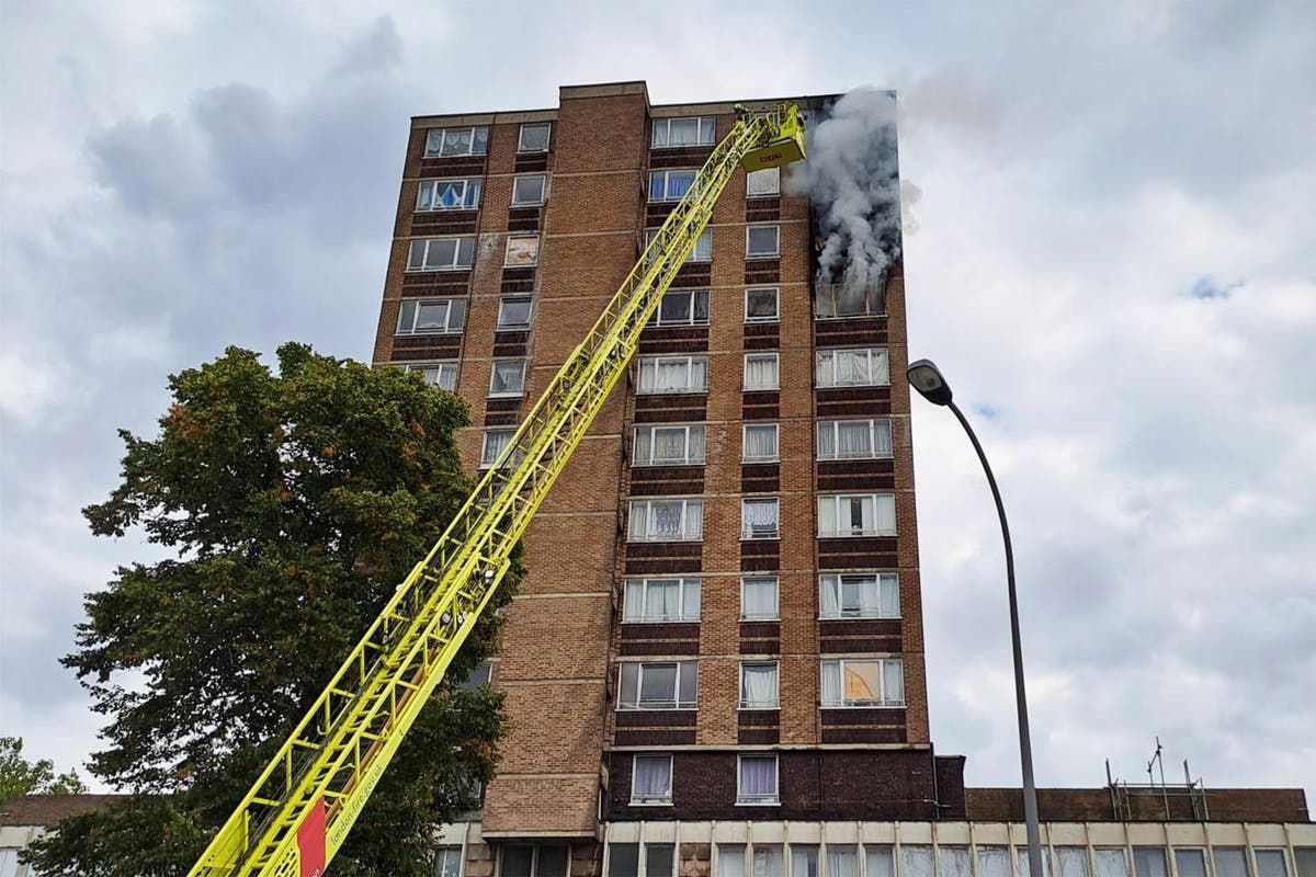 Catford fire: 70 firefighters tackle blaze in high rise on day Grenfell report released