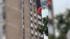 Firefighters tackle blaze at Catford tower block on same day Grenfell report released