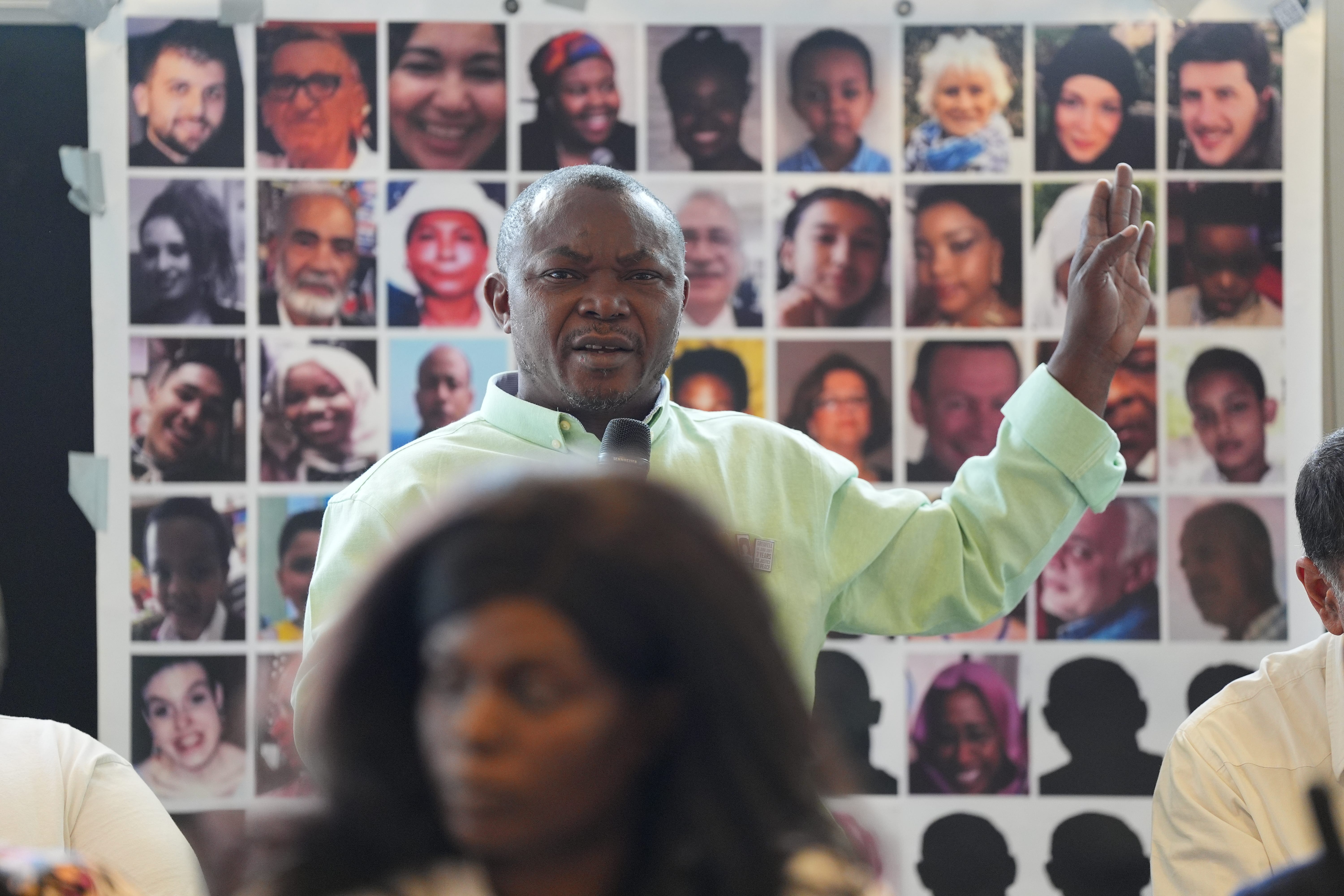 Grenfell survivor Francis Dean during a press conference