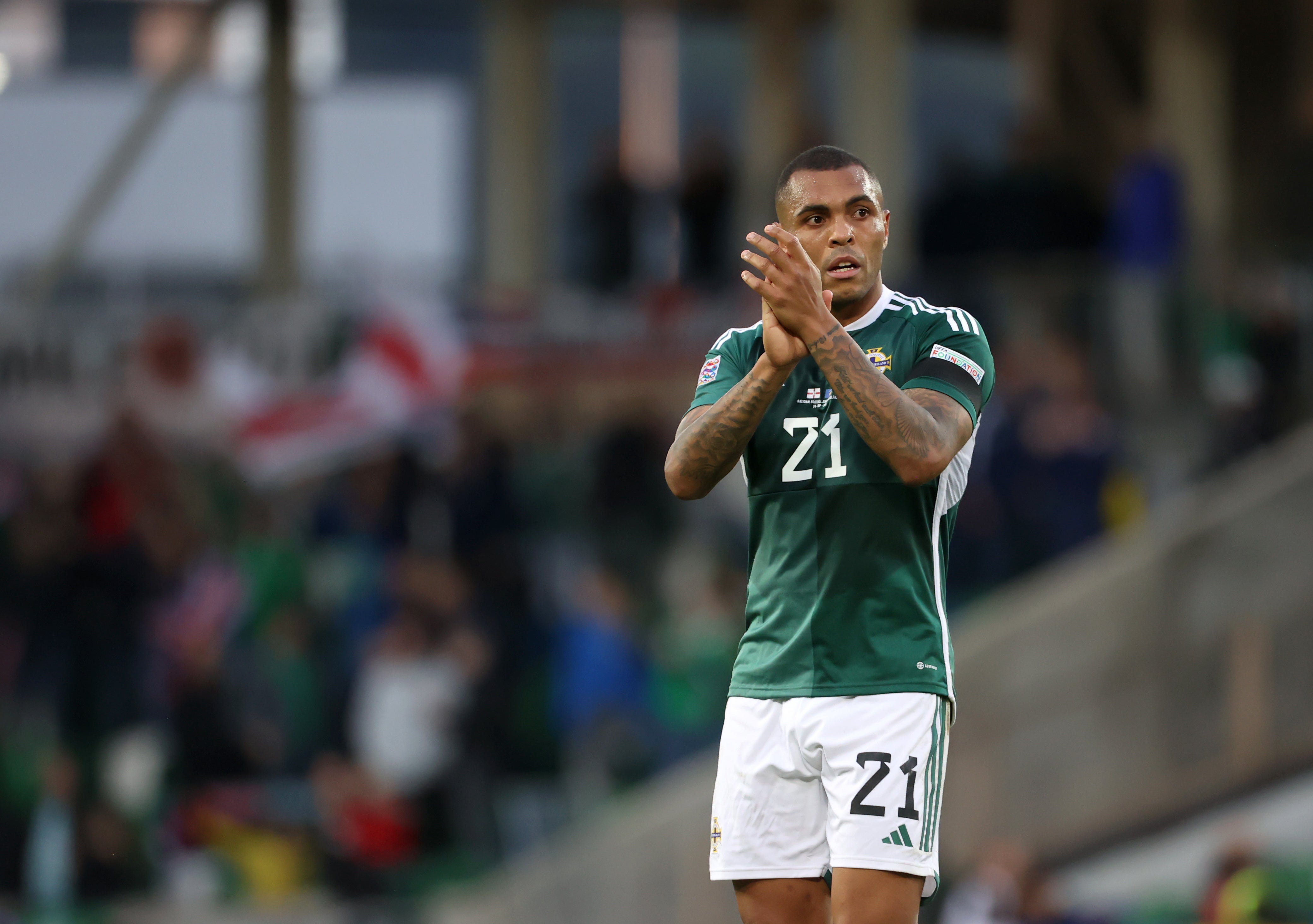 A late goal from Josh Magennis earned Northern Ireland their only Nations League victory to date, beating Kosovo 2-1 in September 2022 (Liam McBurney/PA)