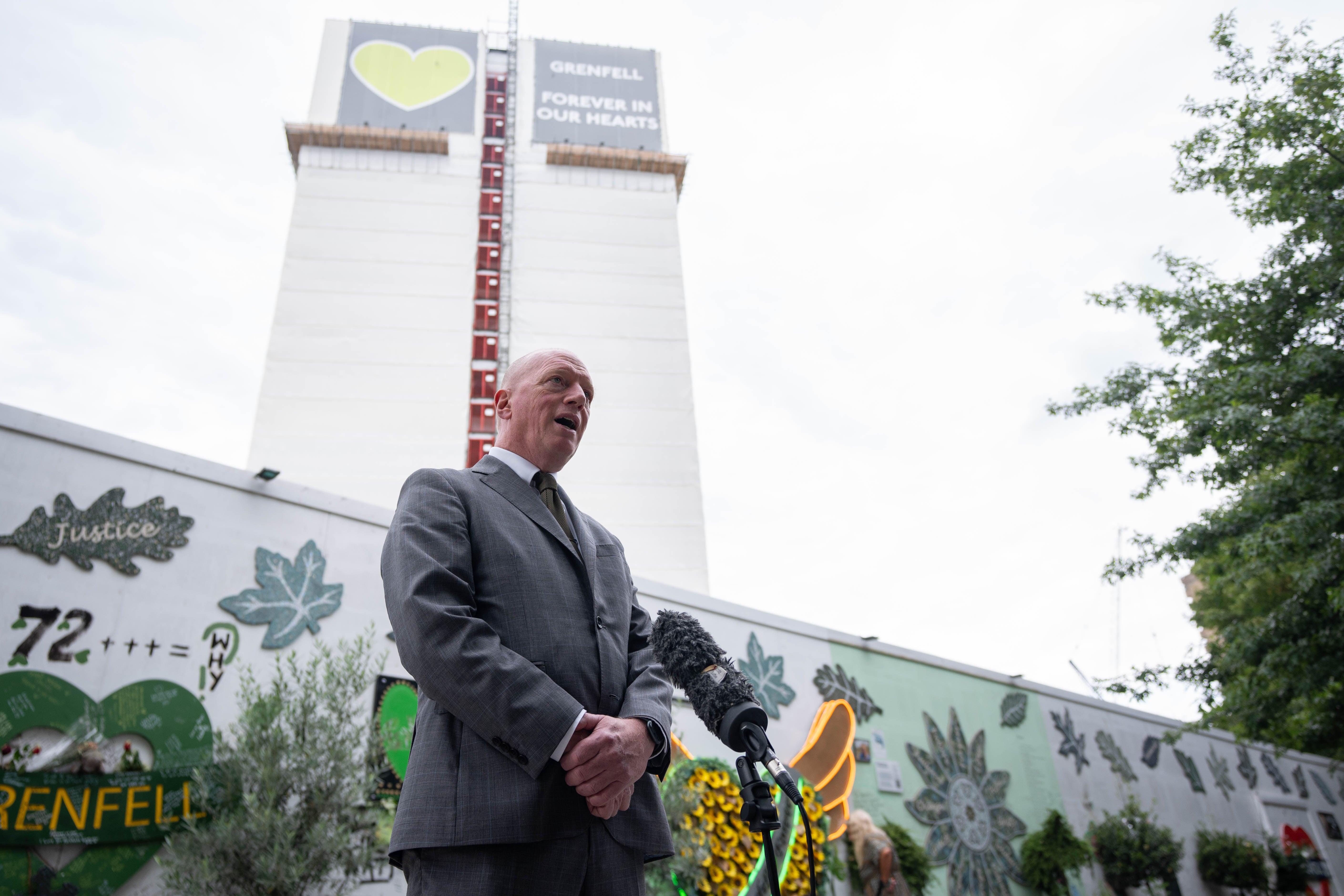 TUC president Matt Wrack at the Grenfell memorial (James Manning/PA