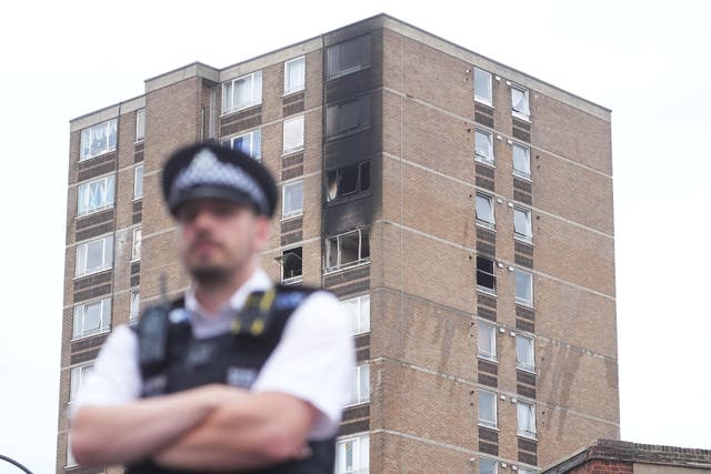 Dozens of firefighters tackled the blaze in Catford (James Manning/PA)