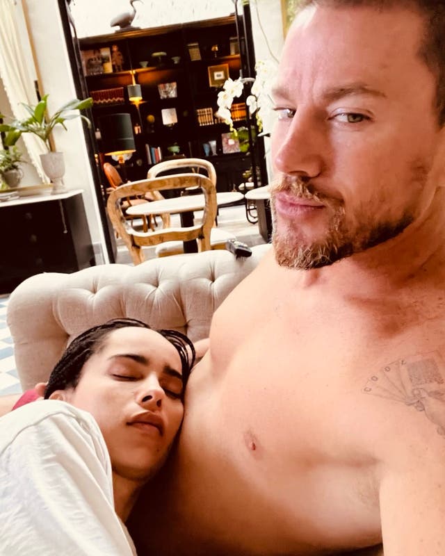 <p>Channing Tatum with fiancée Zoë Kravitz</p>