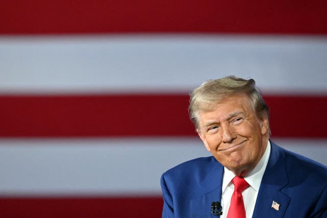 <p>Donald Trump takes part in a town hall moderated by Fox News broadcaster Sean Hannity at the New Holland Arena in Harrisburg, Pennsylvania, on September 4</p>