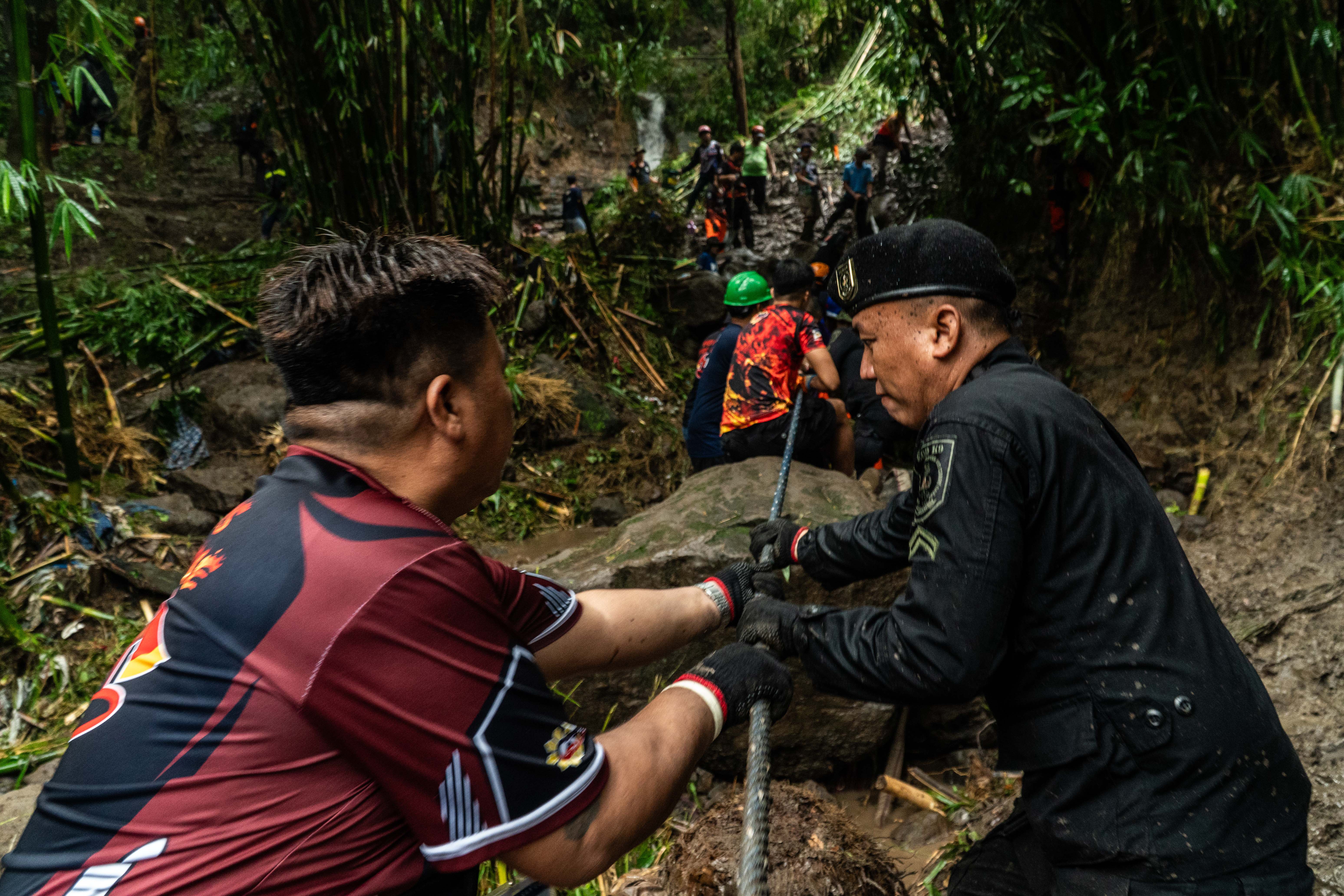 Search and rescue operations continue in Antipolo, Rizal, at the site where people may be buried following a landslide triggered by Tropical Storm Yagi