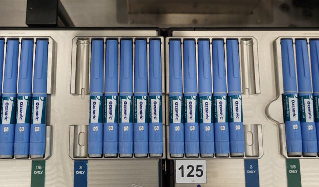 <p>Pens for the diabetes drug Ozempic sit on a production line at Danish drugmaker Novo Nordisk’s site in Hillerod, Denmark </p>