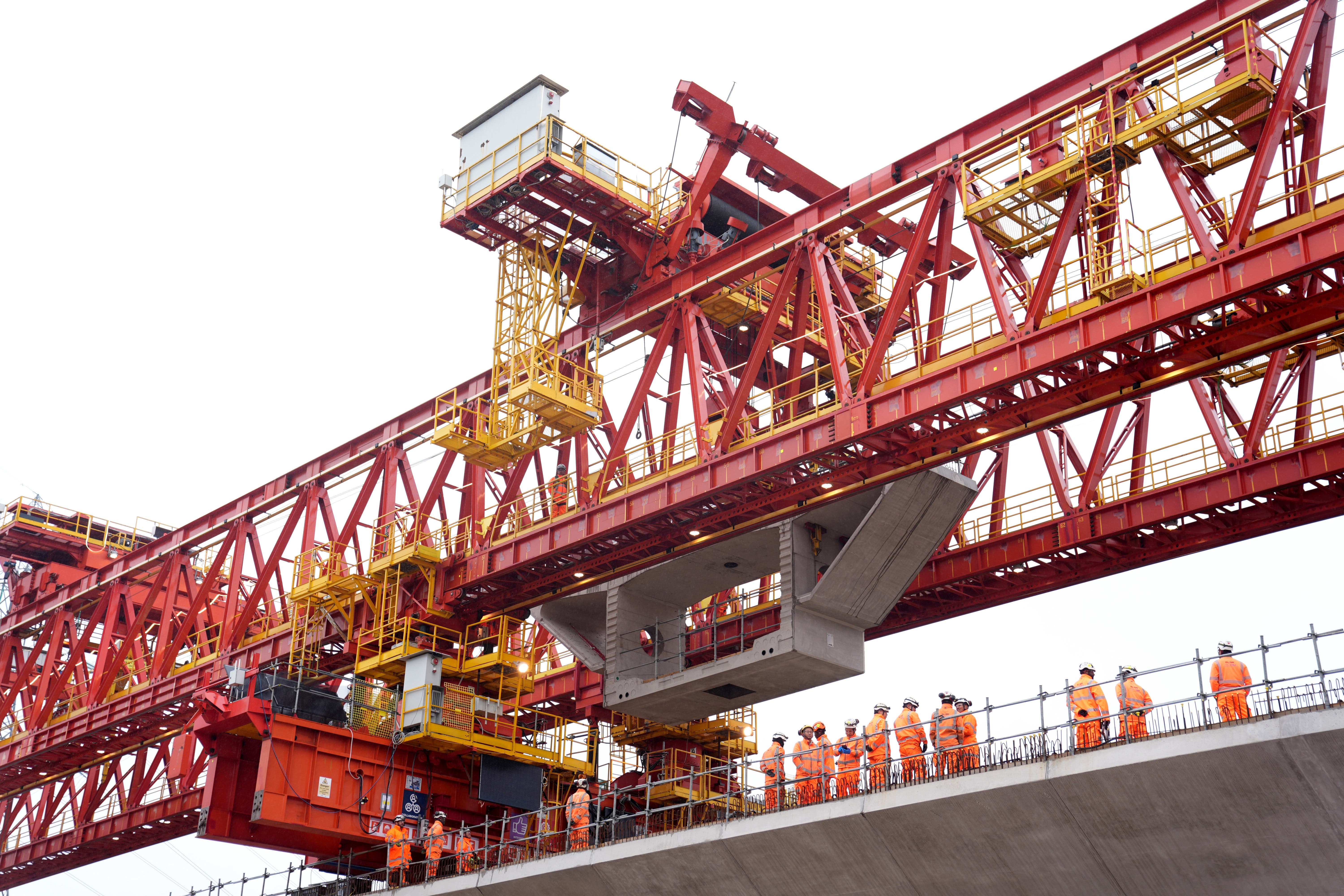 Construction of the UK’s longest railway bridge has been completed on the outskirts of north-west London (Joe Giddens/PA)