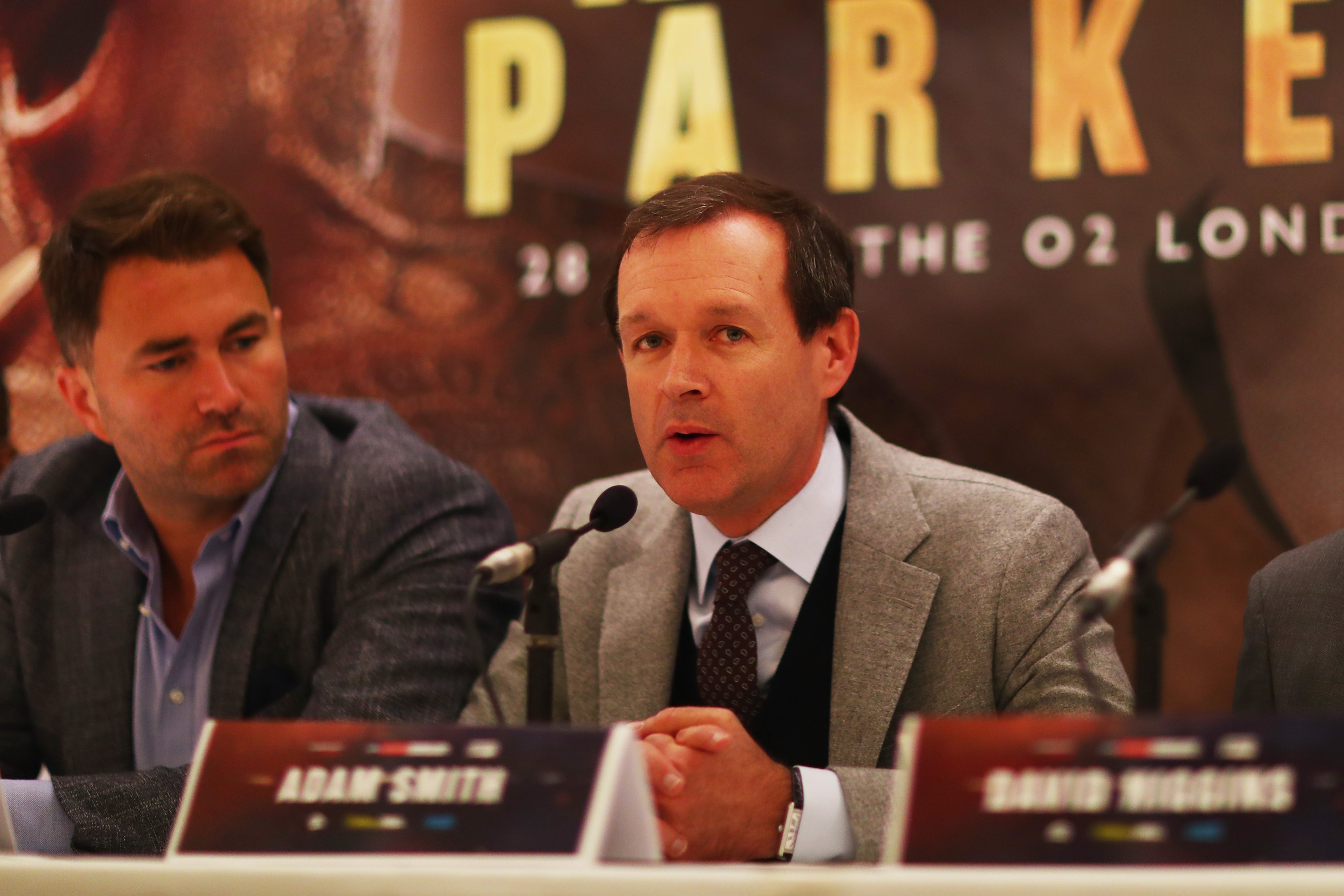 Smith during Sky’s time working with Eddie Hearn (left) and Matchroom