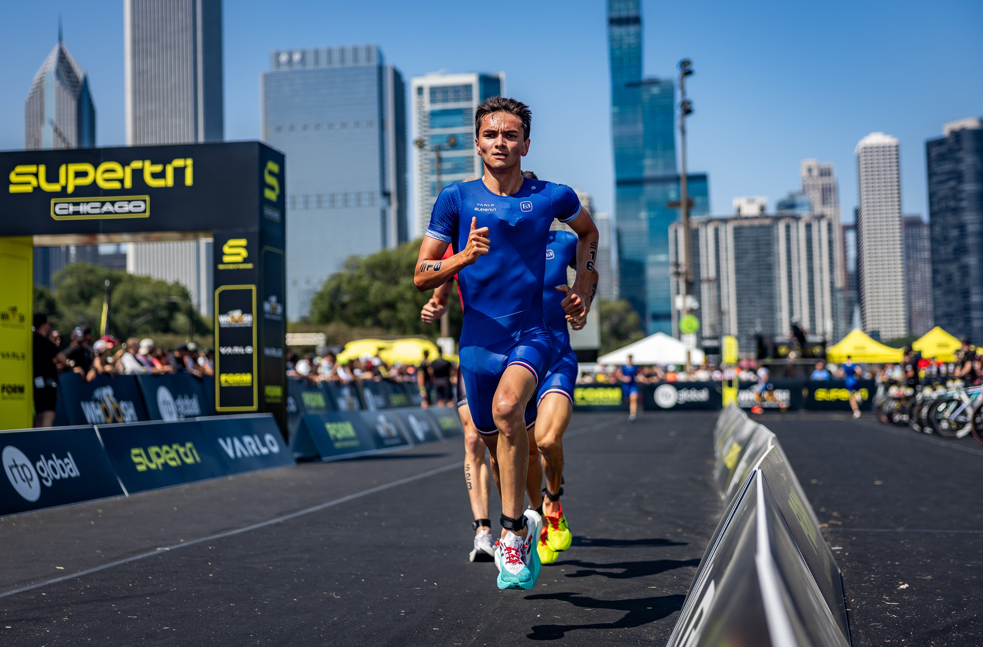 Alex Yee during the run at the Supertri triathlon event in Chicago