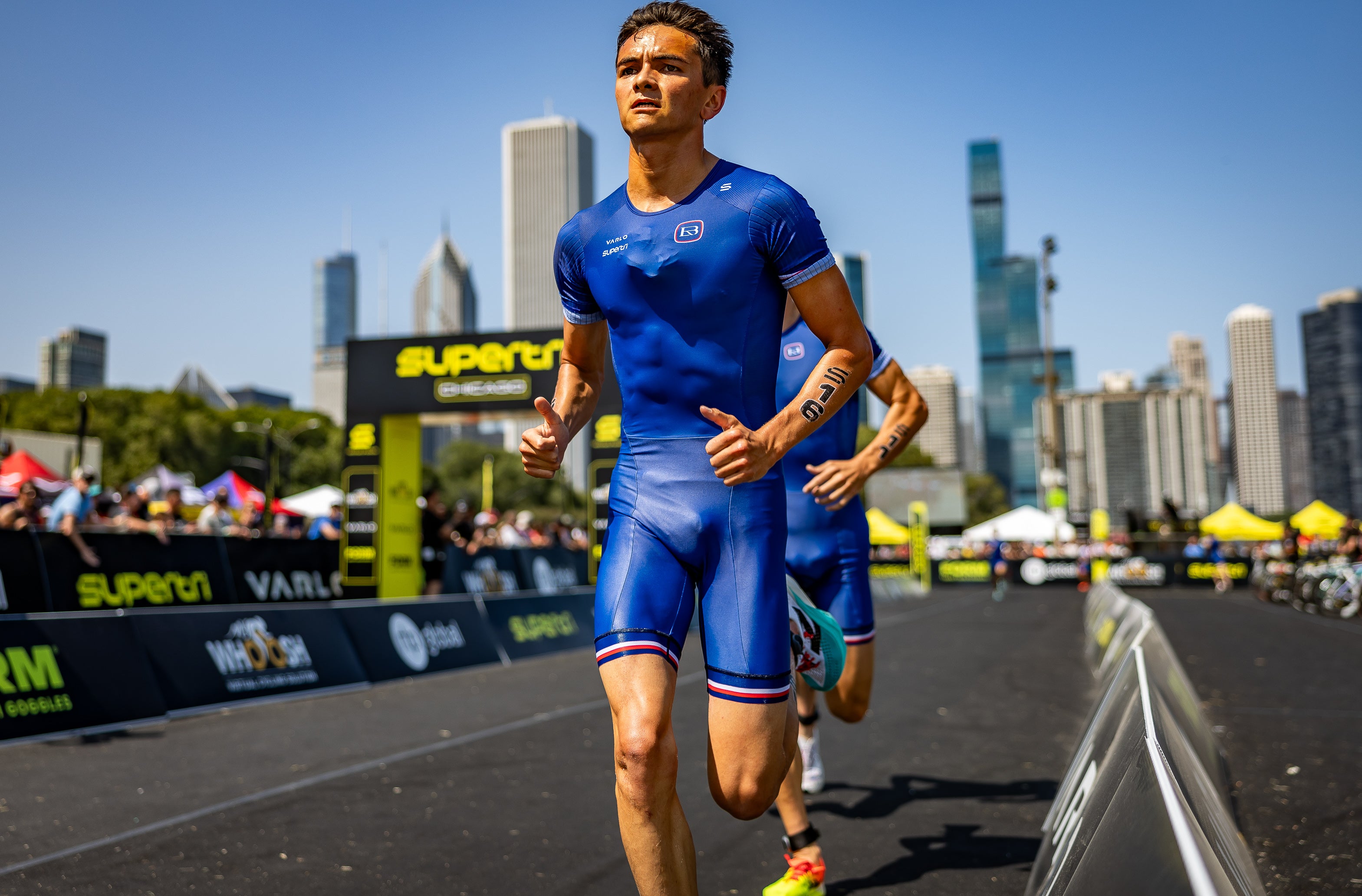 Alex Yee during the running portion of the Supertri event in Chicago