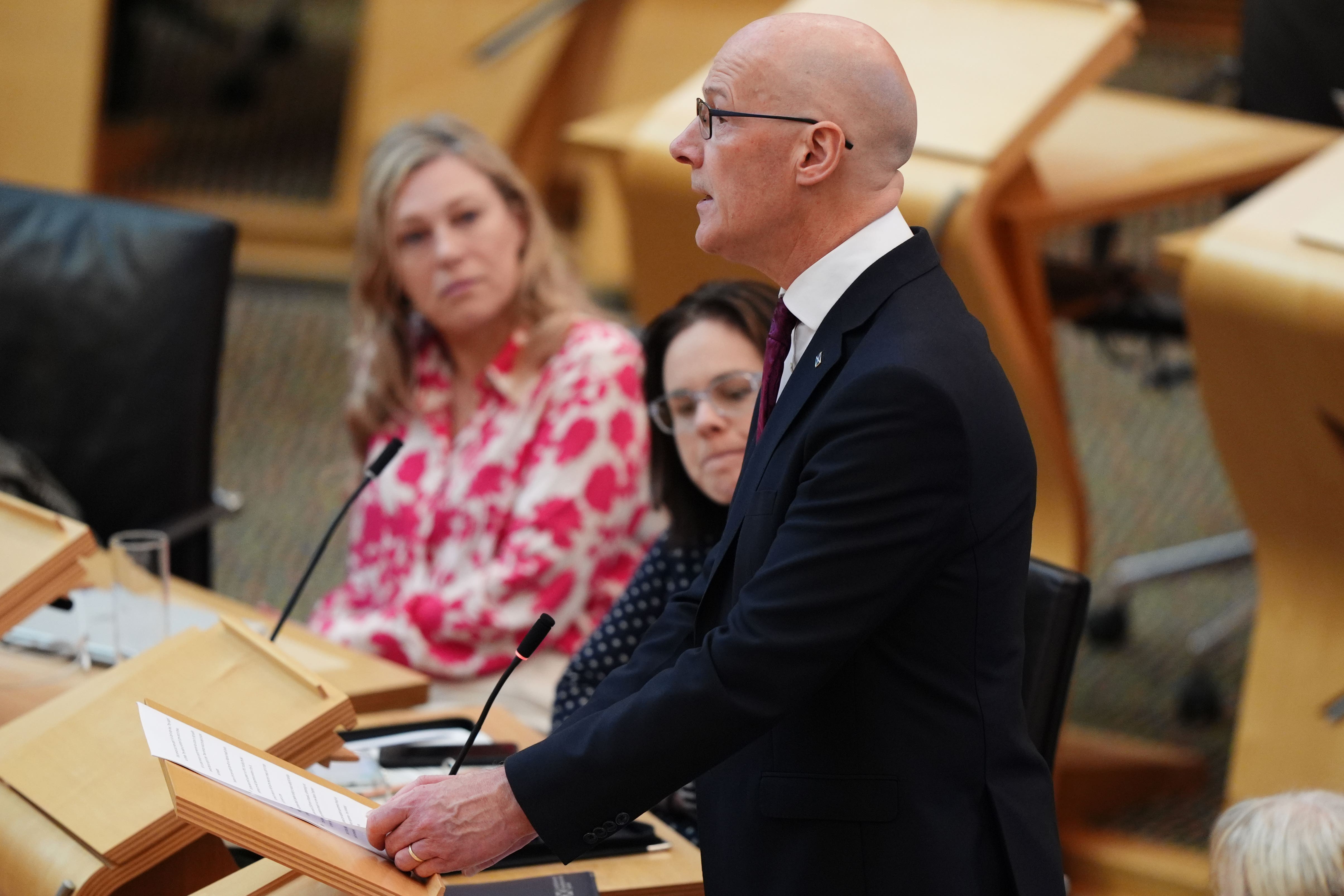 John Swinney spoke at First Minister’s Questions on Thursday (Andrew Milligan/PA)