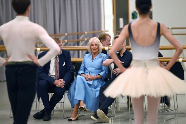 The Queen smiled as she watched rehearsals by three groups of dancers (Eamonn McCormack/PA)