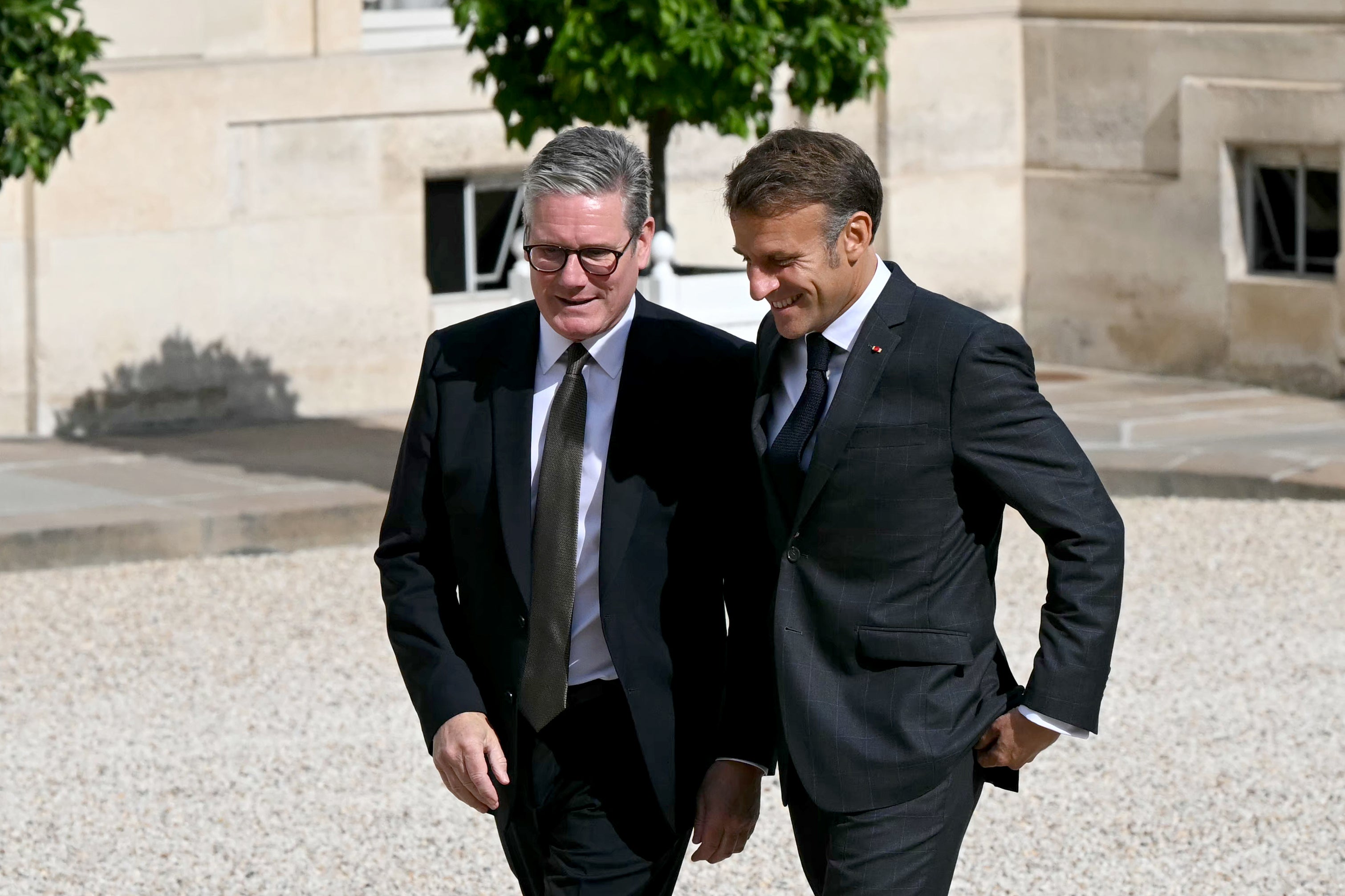 Prime Minister Sir Keir Starmer with France’s Emmanuel Macron in September (Justin Tallis/PA)