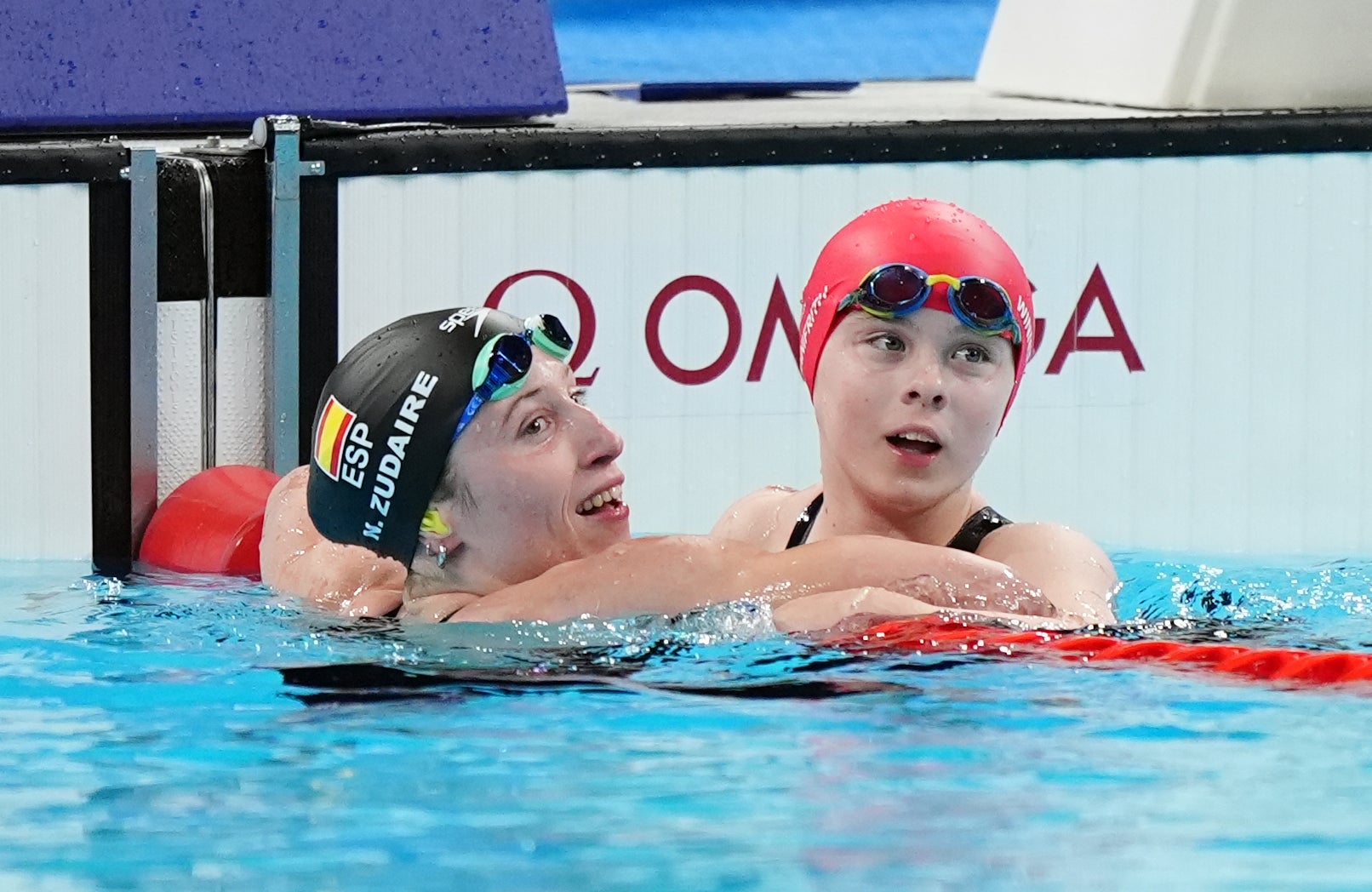 Great Britain’s Iona Winnifrith, right, after winning silver in Paris (Zac Goodwin/PA)