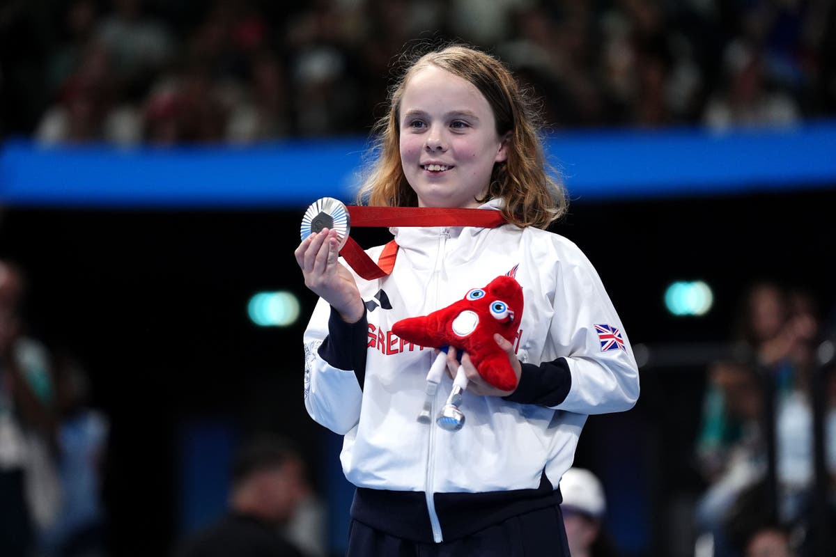 Iona Winnifrith wins silver medal aged 13 on successful evening for GB swimmers