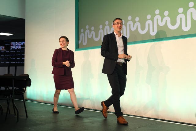 <p>Co-leaders Carla Denyer and Adrian Ramsay at the party’s conference last year </p>