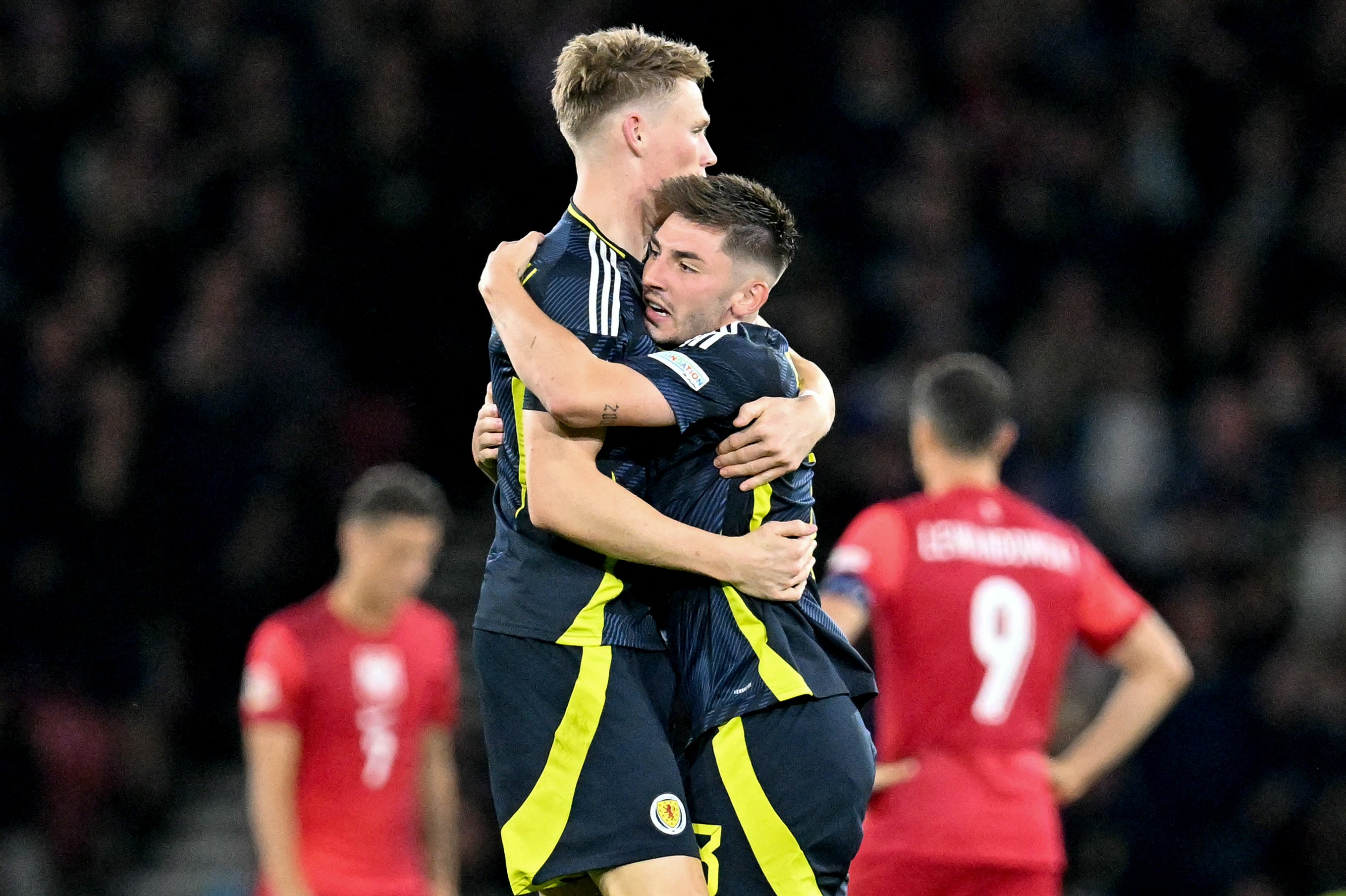 Scott McTominay and Billy Gilmour in action against Poland