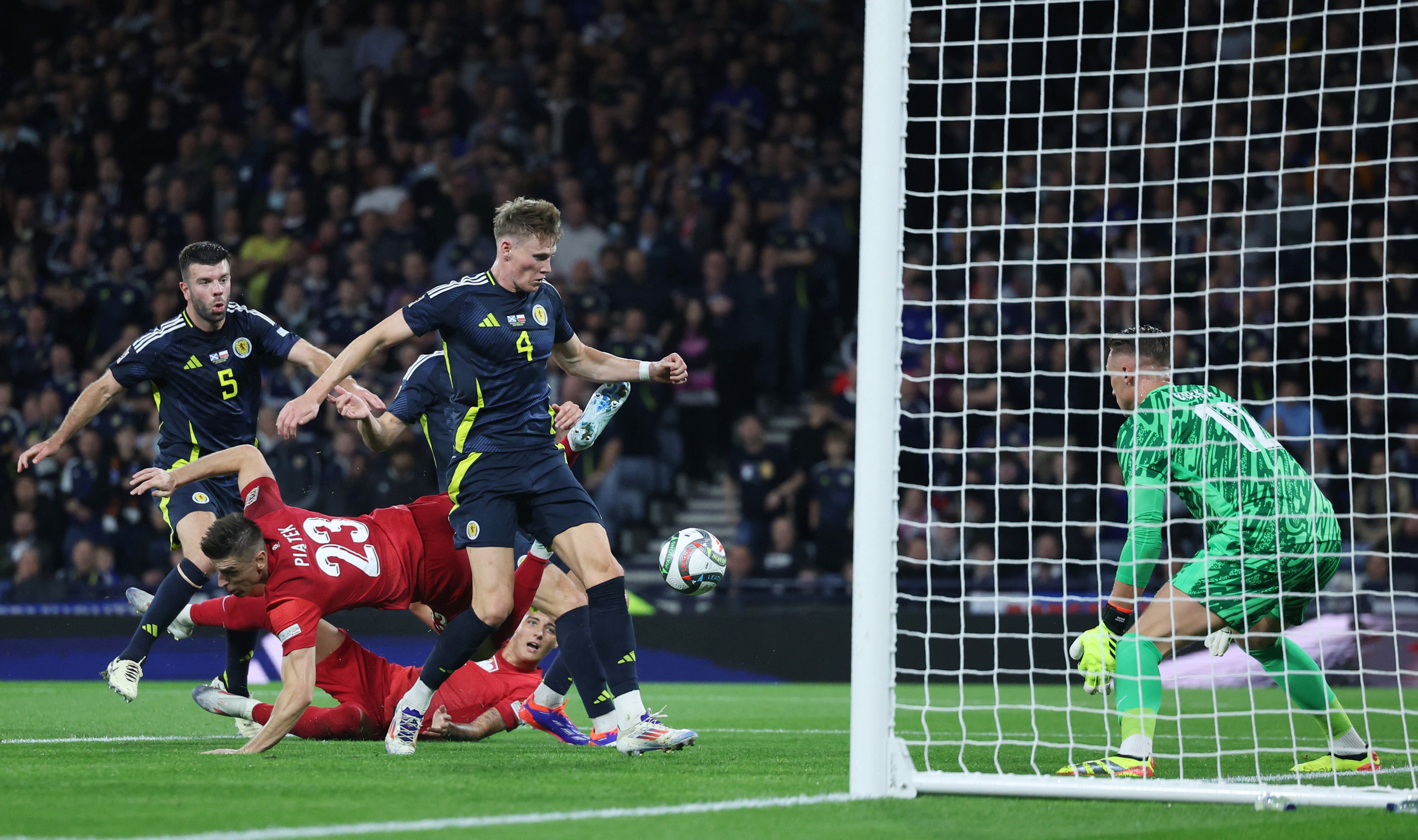 Billy Gilmour scored after the restart with Scott McTominay netting the equaliser after having a previous goal disallowed.