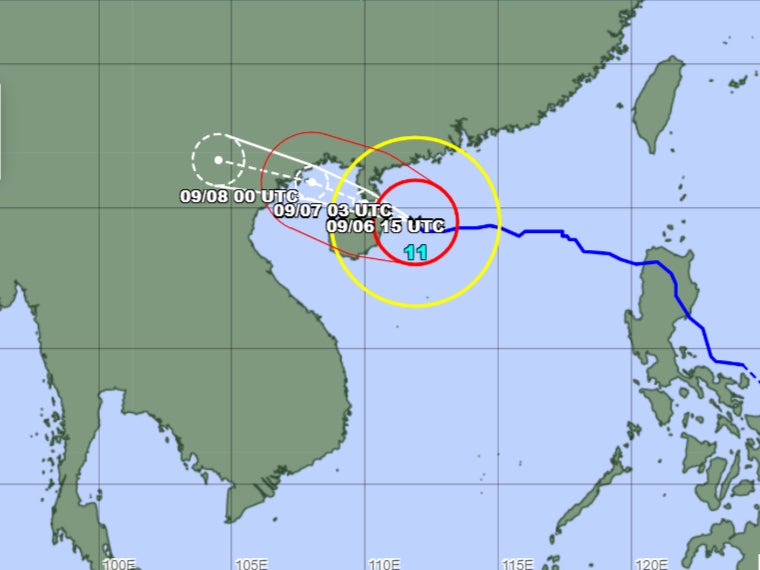 Typhoon Yagi path