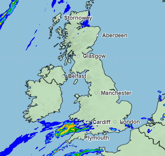 The rain will shift away from the south east as the working day ends