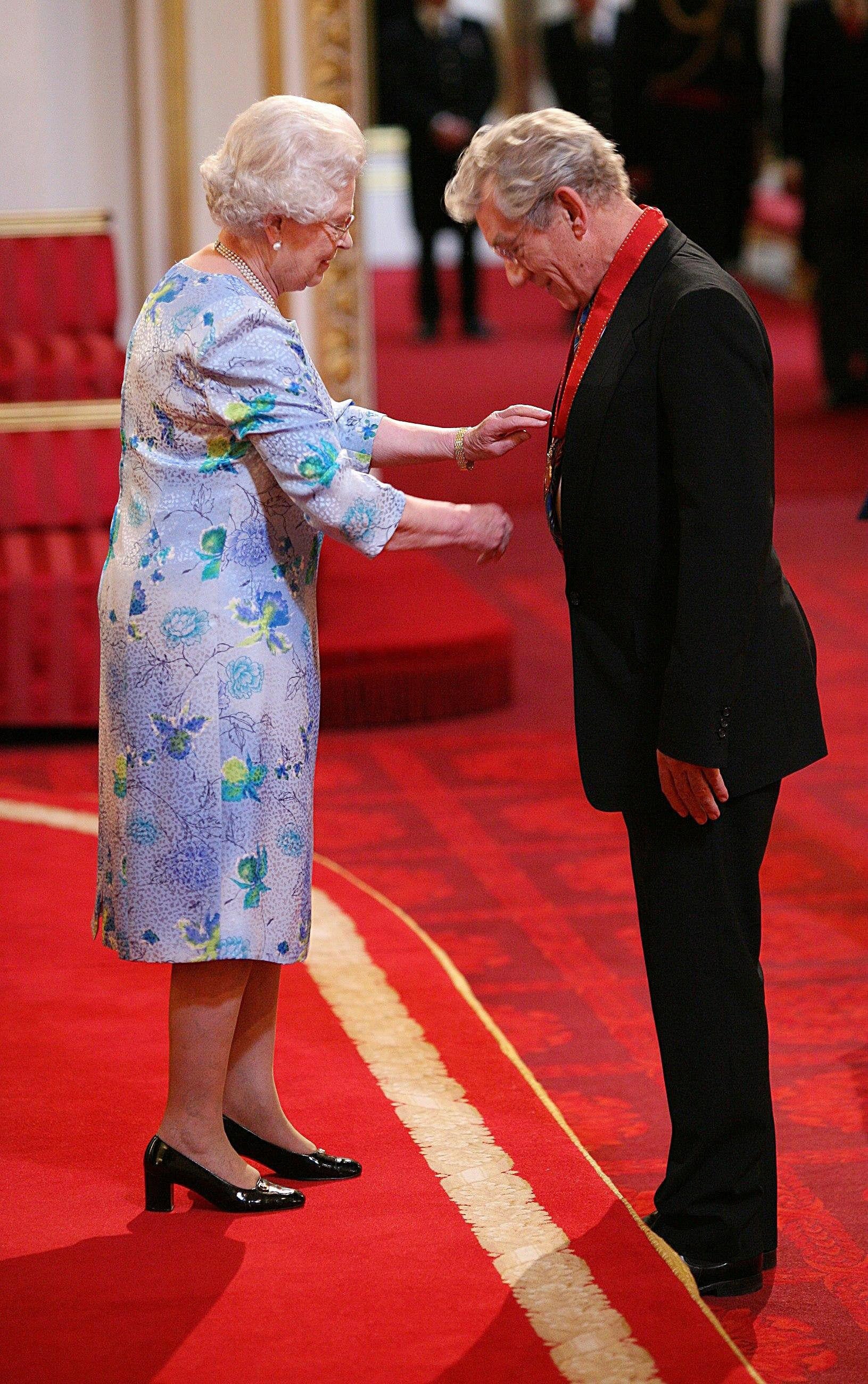 The 85-year-old British actor was knighted in 1991 for services to the performing arts and met the Queen at least once when she personally appointed him a Companion of Honour (CH) in 2008 for services to acting and equality.