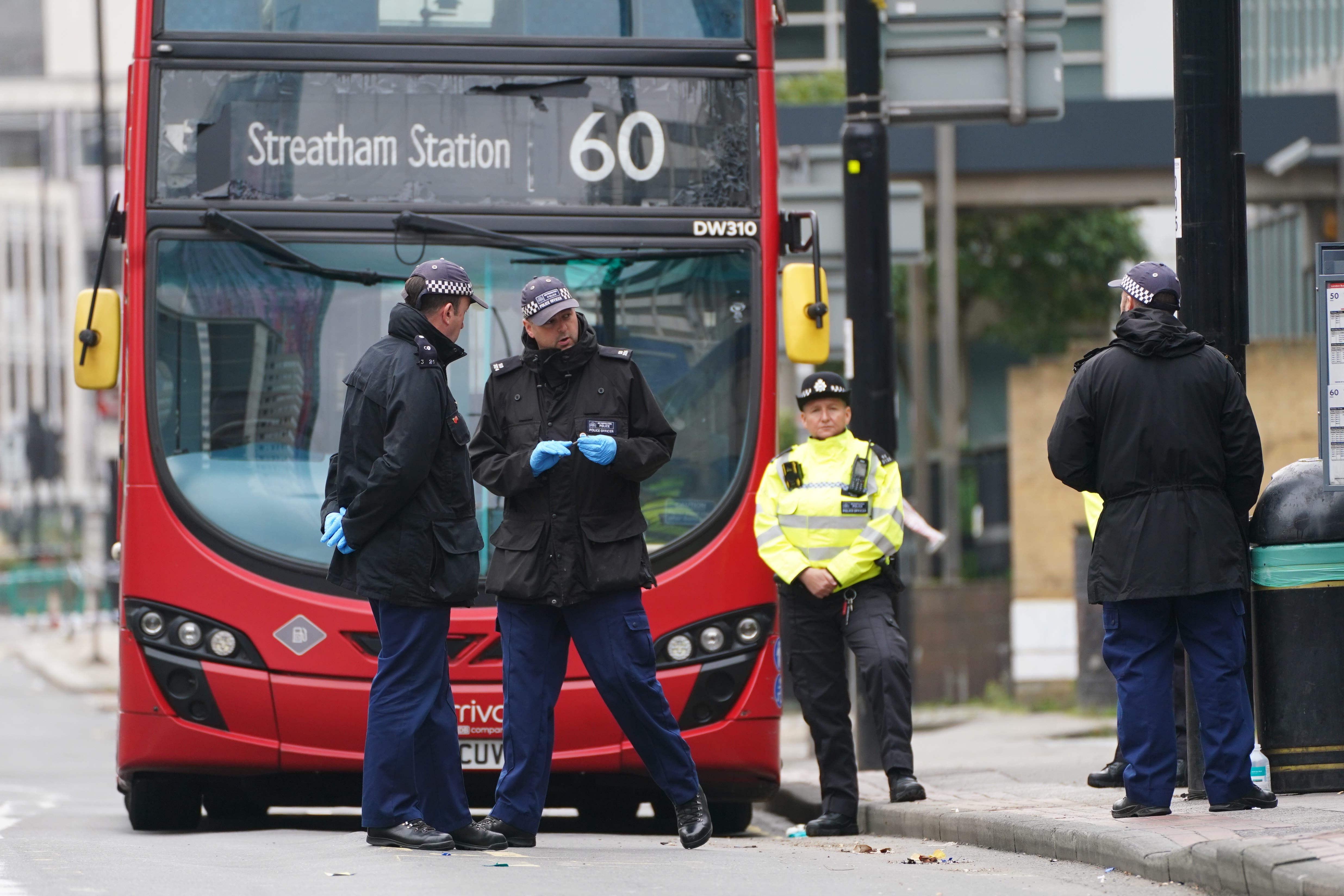 Police at the scene in Croydon, south London, where 15-year-old Elianne Andam was killed