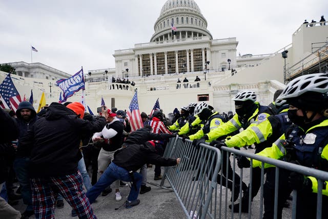 <p>The certification of the presidential vote will now recieve Super Bowl levels of security after a pro-Trump mob attacks law enforcement at the US Capitol on Jan 6, 2021 </p>