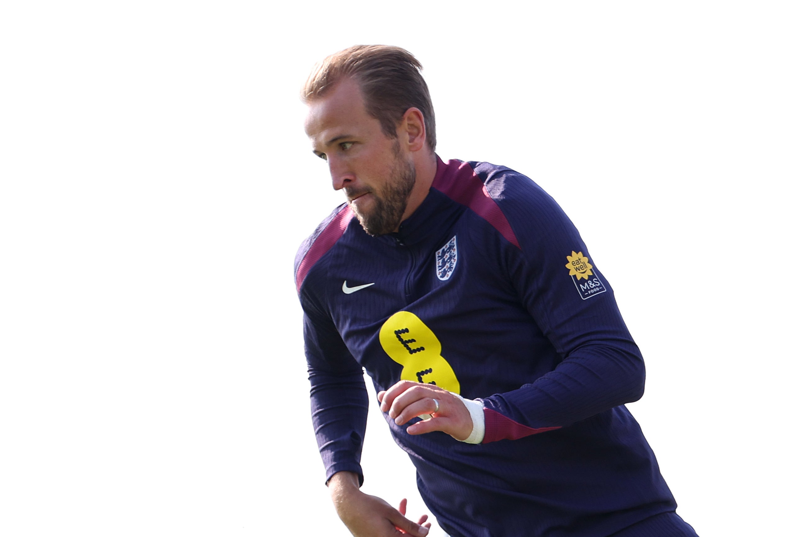 Kane in training for England, ahead of their game with Ireland on 7 September