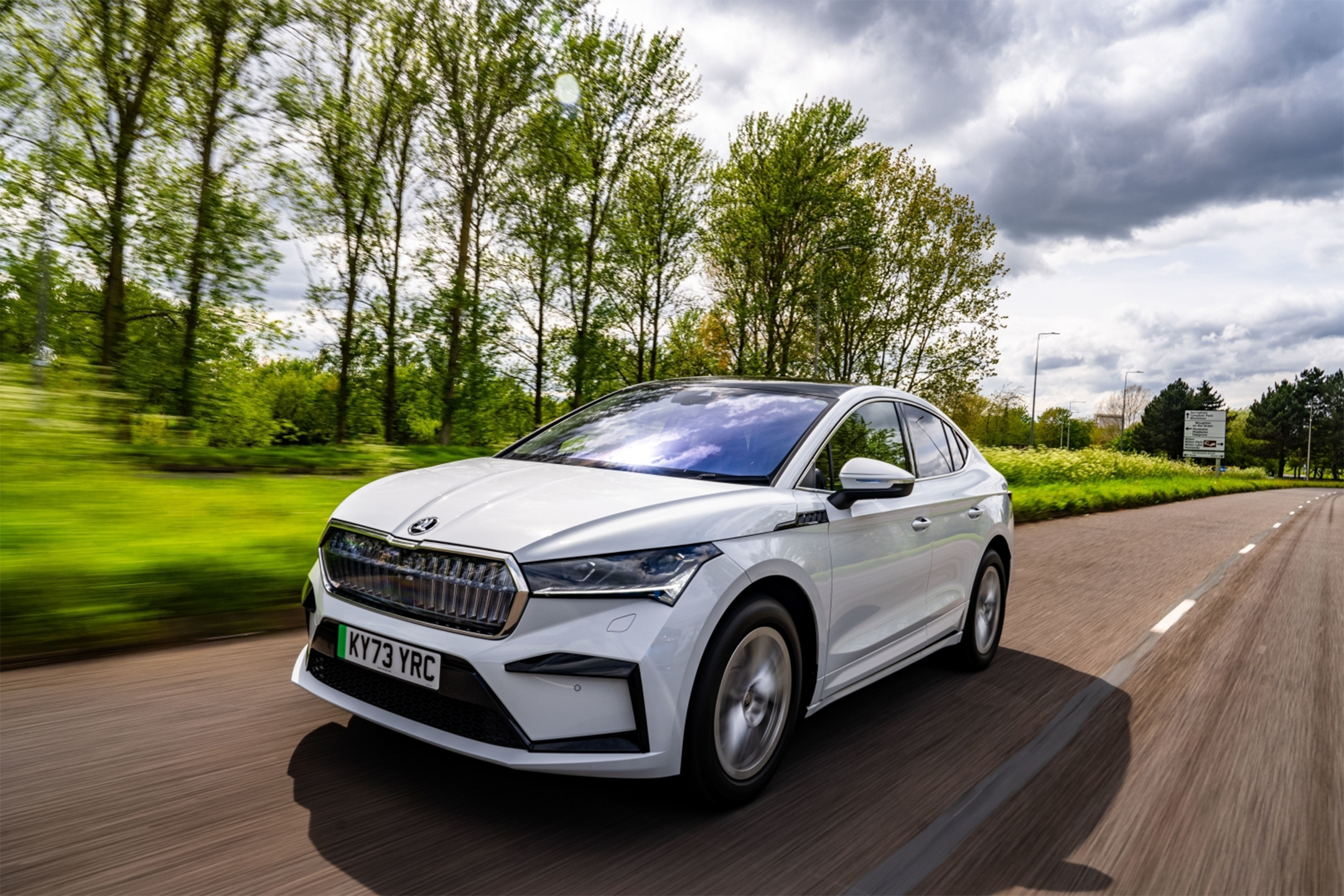 The Skoda Enyaq Coupe is engaging to drive and stable at speed, says our expert reviews