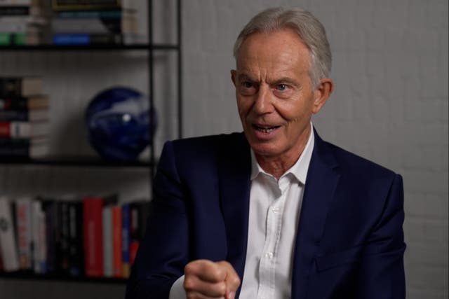 <p>Tony Blair talks to The Independent</p>