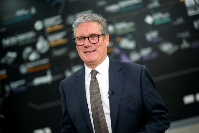 Prime Minister Sir Keir Starmer speaks during a BBC interview at the National Crime Agency headquarters in London, after a summit aimed at destroying criminal gangs involved in smuggling people over the English Channel in small boats (Benjamin Cremel/PA)