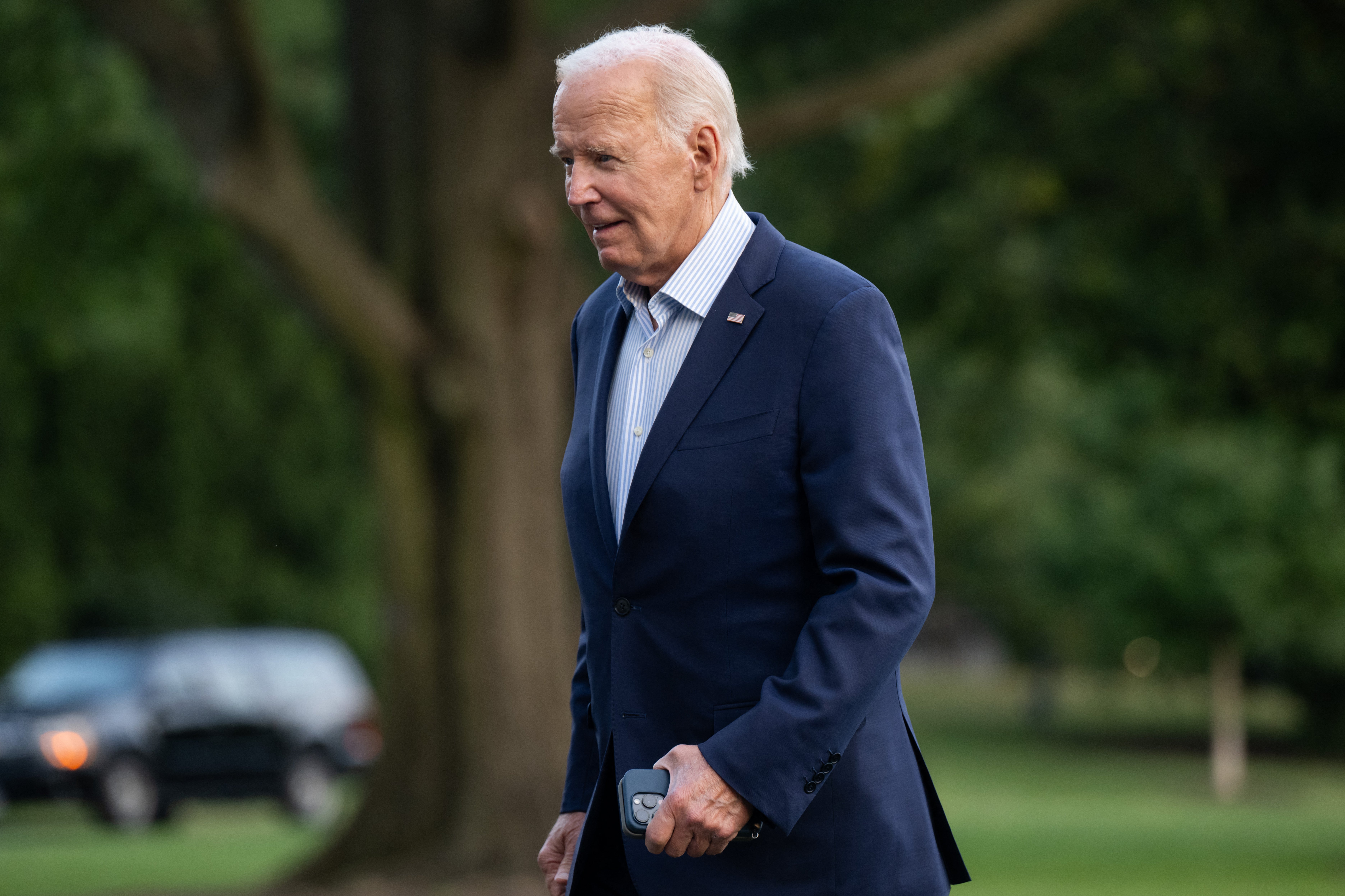 President Joe Biden walks on the South Lawn of the White House in Washington, D.C., last week. FEMA said President Biden had approved an emergency declaration for Louisiana ahead of Hurricane Francine.