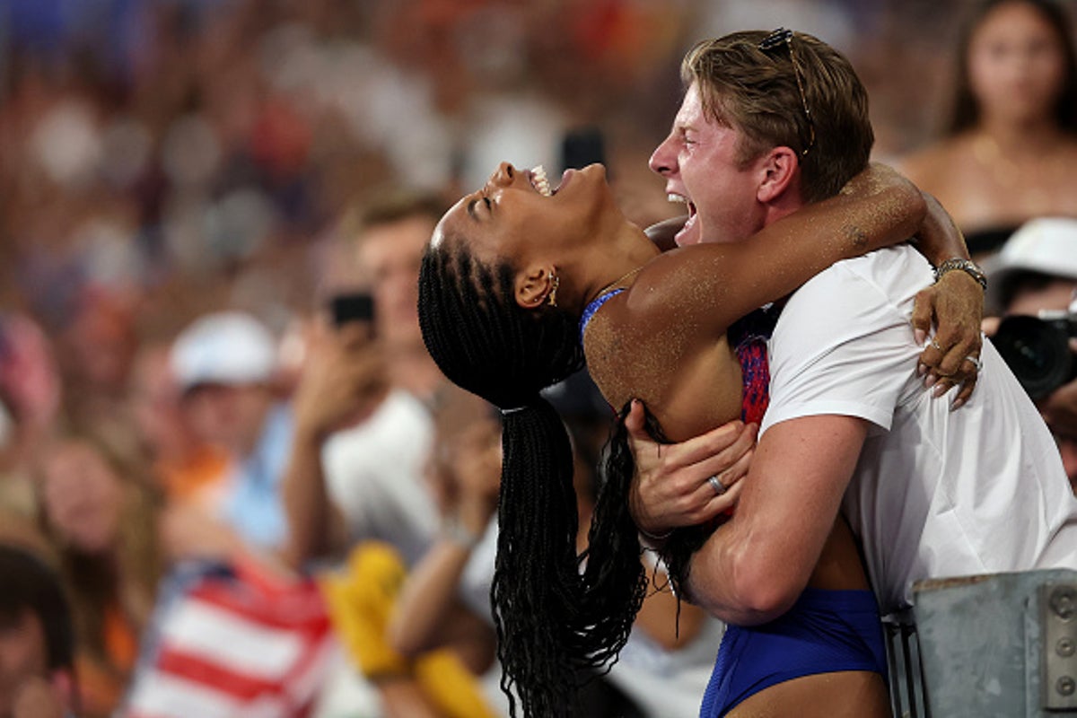 Olympic gold medalist Tara Davis-Woodhall posts sweet celebration for husband Hunter’s Paralympic win