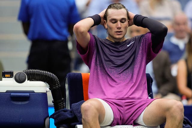 <p>Jack Draper was sick four times during his US Open semi-final loss (Julia Nikhinson/AP)</p>