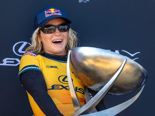 <p>Caitlin Simmers became the youngest ever female surfing champion</p>