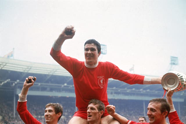 ‘Colossus’ Ron Yeats was the first Liverpool captain to lift the FA Cup (PA)