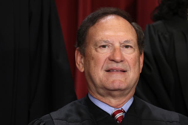 <p>United States Supreme Court Associate Justice Samuel Alito poses for an official portrait at the East Conference Room of the Supreme Court building on October 7, 2022 in Washington, DC</p>