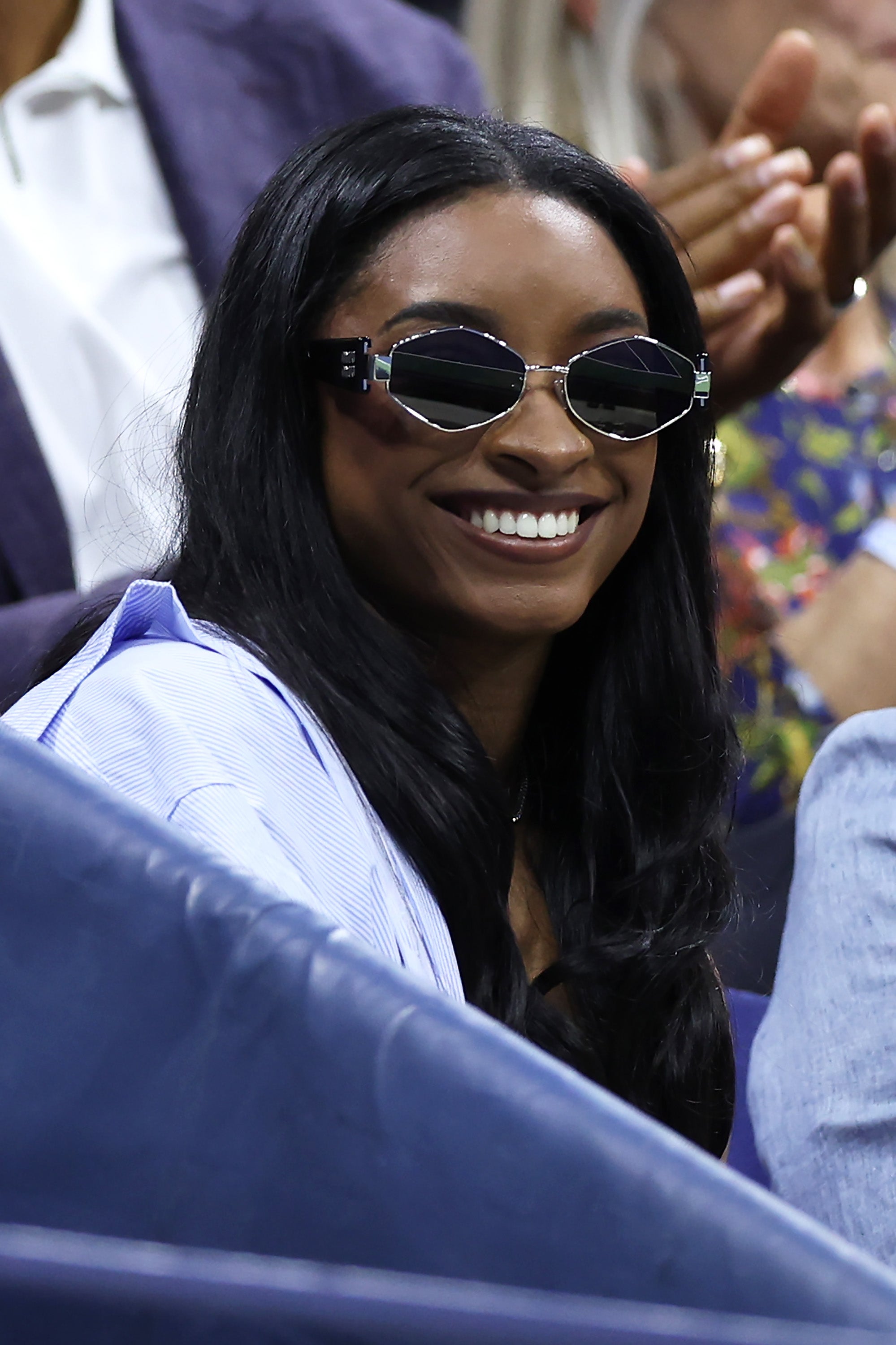 Simone Biles attends day 10 of the 2024 US Open at USTA Billie Jean King National Tennis Center on September 4