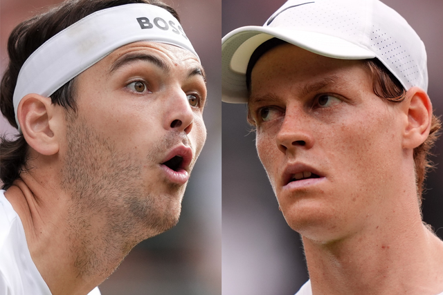 Taylor Fritz and Jannik Sinner (PA)